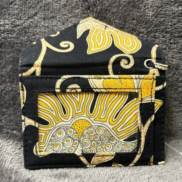 Vera Bradley Black and Yellow Patterned Wallet - Picture 3 of 12